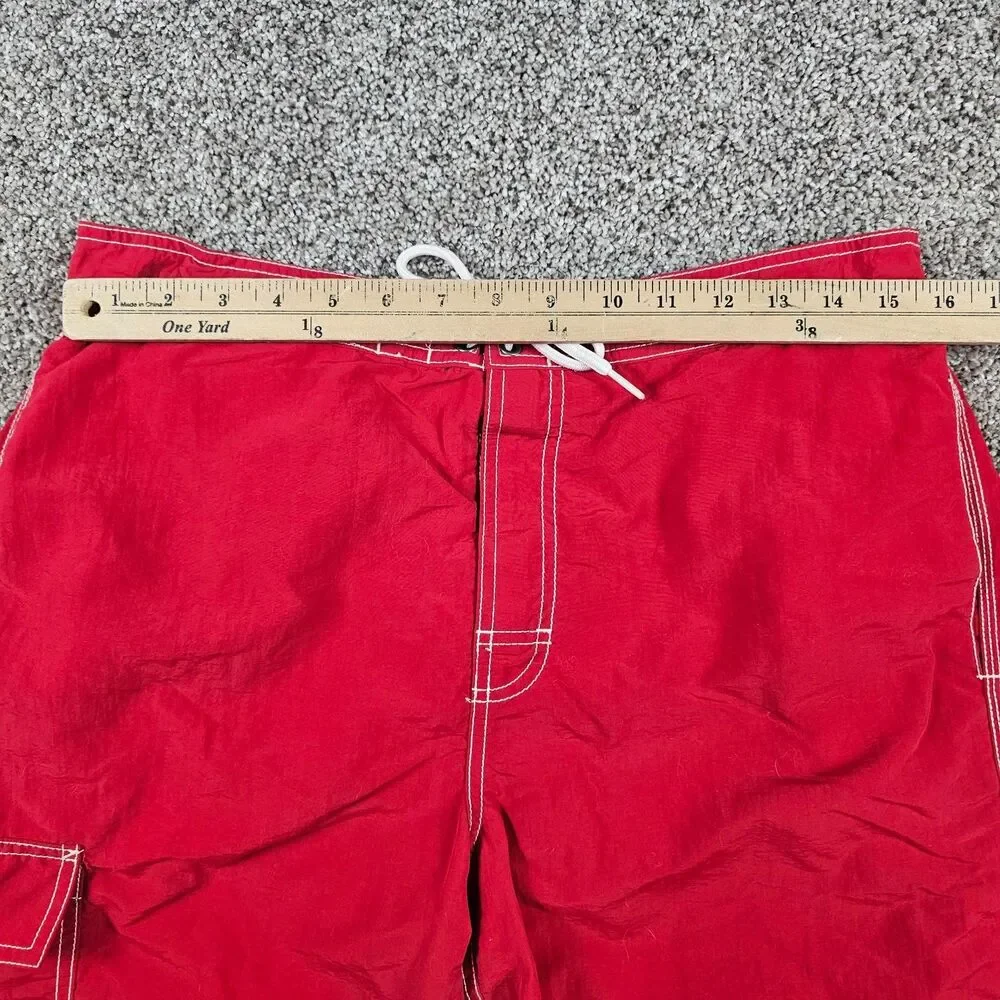Vintage Polo Ralph Lauren Shorts Mens Medium Red Trunks Board Shorts Swim Beach